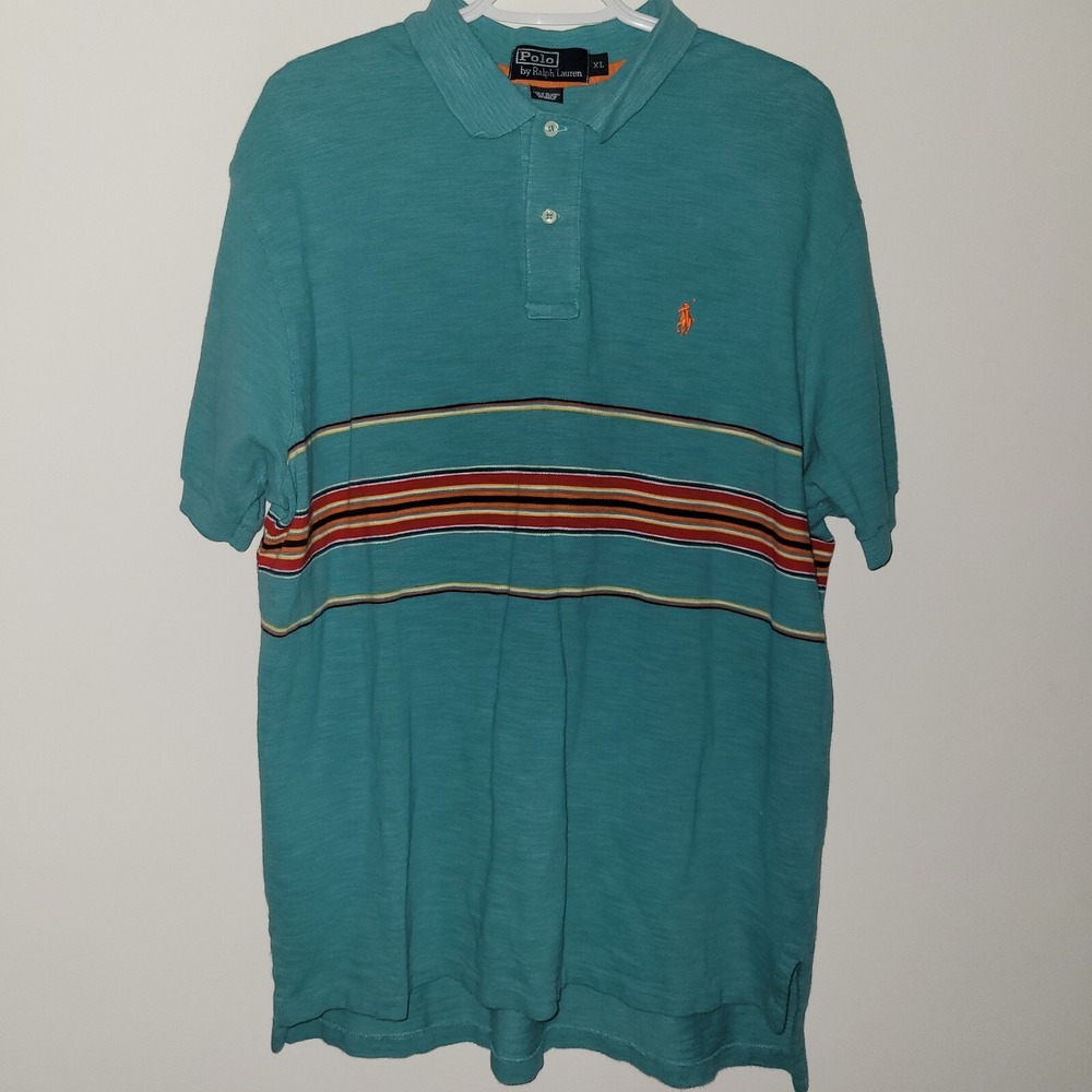 Polo Ralph Lauren Short Sleeve Polo Men's Size XL Teal Striped
